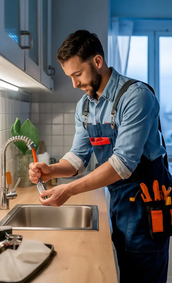 Professional plumbing services background